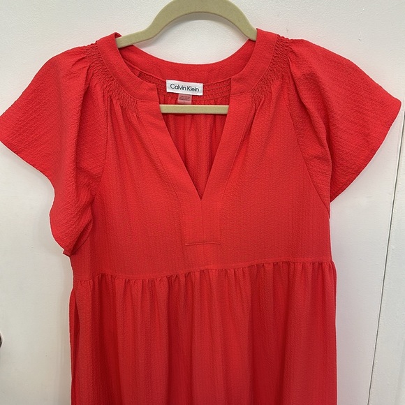 Calvin Klein V-Neck Short-Sleeve Tiered Maxi Dress size 2 - Picture 6 of 10